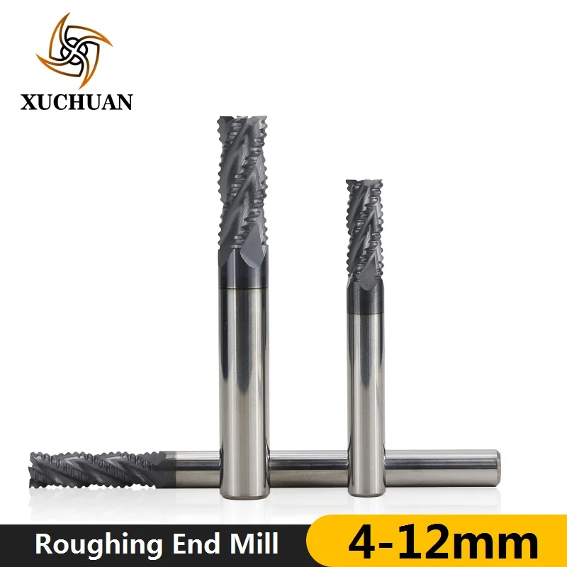 1pc 4/6/8/10/12mm TiAIN Coated HRC50 Roughing End Mill 4 Flute CNC Router Bit End Milling Cutter Carbide Milling Bit
1pc 4/6/8/10/12mm TiAIN Coated HRC50 Roughing End Mill 4 Flute CNC Router Bit End Milling Cutter Carbide Milling Bit