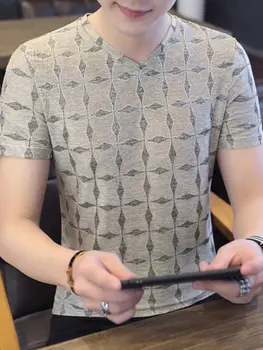 Short-sleeved t-shirt men's casual simple bottoming shirt half-sleeved clothes 7972
Short-sleeved t-shirt men's casual simple bottoming shirt half-sleeved clothes 7972