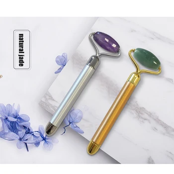 

Natural Jade Stone Facial Roller Face Vibration Skincare Massager Wrinkle Removal Beauty Bar Face Slim Lifting Tool Health Care