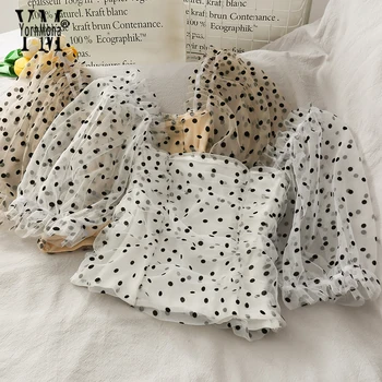 YornMona Sexy Ruched Polka Dot Mesh Blouse Women Summer Puff Sleeve Casual Beach Crop Top Female Cool Mini Chiffon Shirts
YornMona Sexy Ruched Polka Dot Mesh Blouse Women Summer Puff Sleeve Casual Beach Crop Top Female Cool Mini Chiffon Shirts
