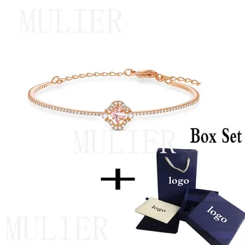 2020 SWA Fashionable new exquisite gorgeous rose gold sparkling pink clover shape bracelet. Memorial birthday gift for a friend
2020 SWA Fashionable new exquisite gorgeous rose gold sparkling pink clover shape bracelet. Memorial birthday gift for a friend