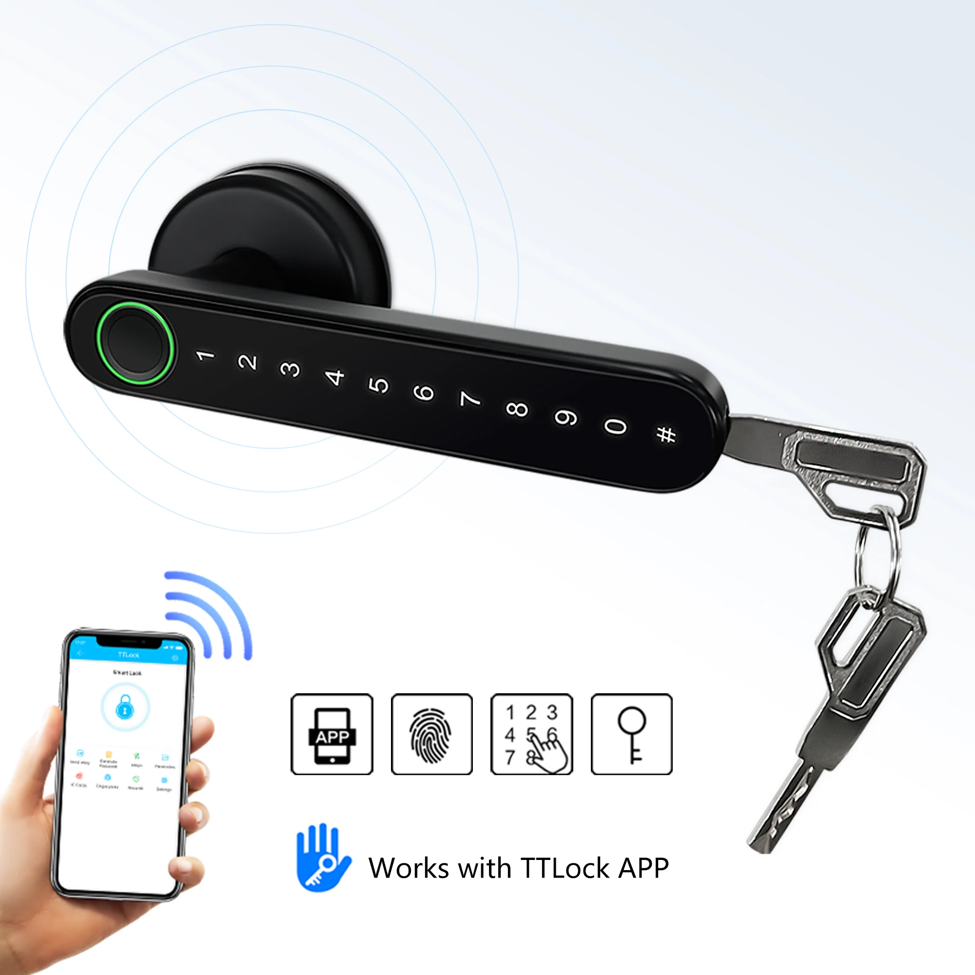 smart lock door wifi fechadura eletronica ttlock wireless fingerprint security safe remote control handle cylinder | Безопасность и