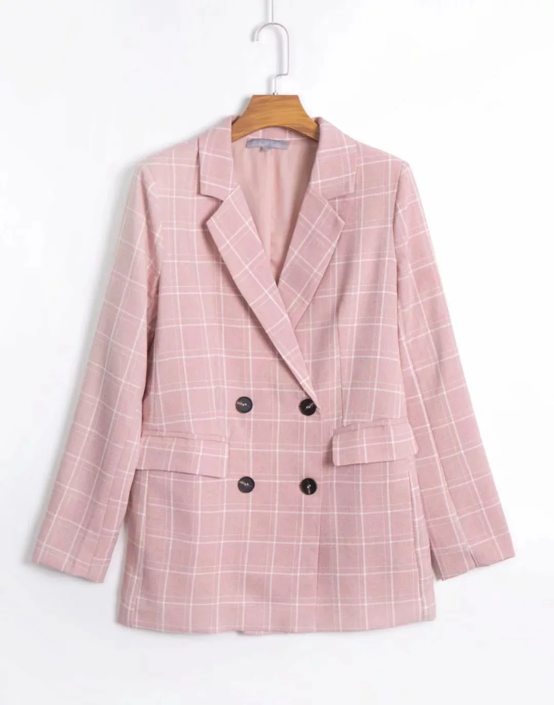 Europe And America 2019 Autumn New Products Loose-Fit Slimming Versatile Pink Plaid Fold-down Collar Long Sleeve Double Breasted
Europe And America 2019 Autumn New Products Loose-Fit Slimming Versatile Pink Plaid Fold-down Collar Long Sleeve Double Breasted