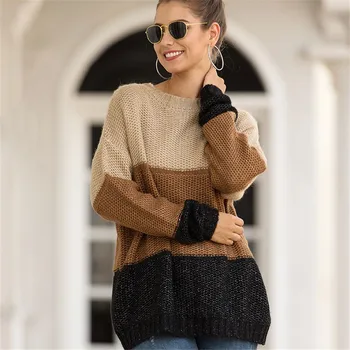 2019 Autumn and Winter New European and American Fashion Rough Line Coloured Sweaters Women's Foreign Trade Knitted Sweaters
2019 Autumn and Winter New European and American Fashion Rough Line Coloured Sweaters Women's Foreign Trade Knitted Sweaters