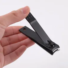 カミソリブラックトリマー爪切りポータブル爪カッターキューティクルはさみスリップハンドル快適なグリップステンレス鋼マニキュアツール(China)