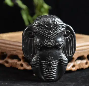 Hongshan culture archaize black iron meteorite sculpture elephant mask statue 
Hongshan culture archaize black iron meteorite sculpture elephant mask statue