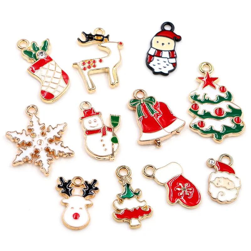 10pcs Enamel Christmas Charm Pendant for DIY Jewelry Making Necklace Bracelet Earring Findings Alloy Craft Jewelry Supplies 10pcs Enamel Christmas Charm Pendant for DIY Jewelry Making Necklace Bracelet Earring Findings Alloy Craft Jewelry Supplies