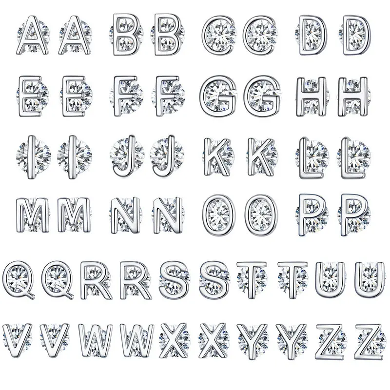 WOSTU 100% Real 925 Sterling Silver A-Z Alphabet Stud Earrings Simple Design 26 Letters CZ Earrings For Women Jewelry CQE739
WOSTU 100% Real 925 Sterling Silver A-Z Alphabet Stud Earrings Simple Design 26 Letters CZ Earrings For Women Jewelry CQE739