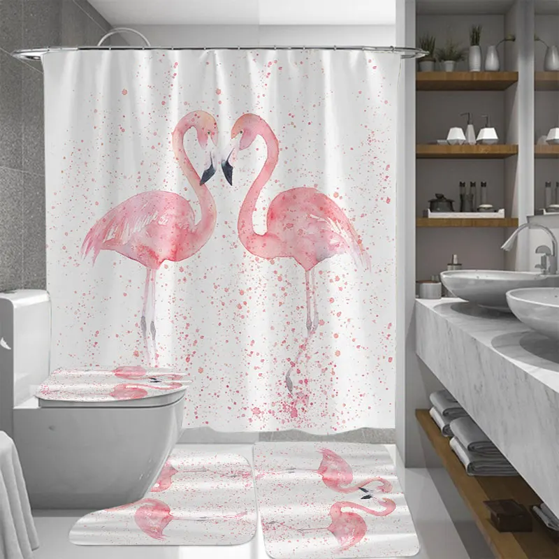 1/3/4Pcs 3D Flamingo Waterproof Shower Curtain Mildew proof Toilet Cover Non-slip Mat 3pcs Toilet Bathroom Decor with 12 Hooks
1/3/4Pcs 3D Flamingo Waterproof Shower Curtain Mildew proof Toilet Cover Non-slip Mat 3pcs Toilet Bathroom Decor with 12 Hooks