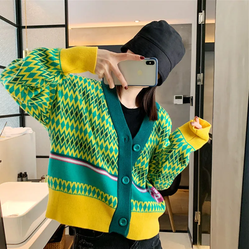 Enniko Loose Cozy Knitting Cardigan 2020 Autumn Winter Button Cardigan Coat Woman Vintage Lattice Sweater Warm Clothes
Enniko Loose Cozy Knitting Cardigan 2020 Autumn Winter Button Cardigan Coat Woman Vintage Lattice Sweater Warm Clothes