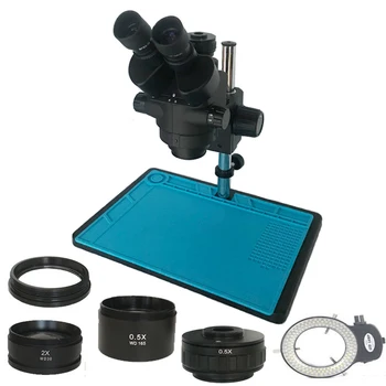 New Model 7X-45X Simul-Focal Trinocular Zoom Stereo Microscope 0.5X C-Mount table stand Industrial jewelry phone PCB repair
New Model 7X-45X Simul-Focal Trinocular Zoom Stereo Microscope 0.5X C-Mount table stand Industrial jewelry phone PCB repair