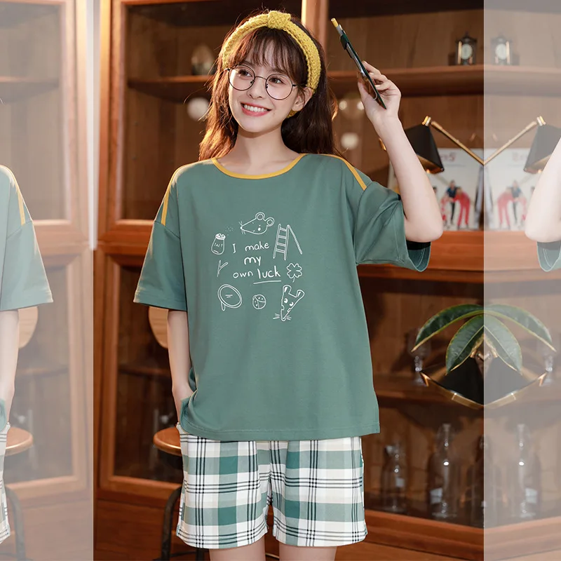 KISBINI Printed Cotton Women Pajamas Set 2020 Summer NEW Soft Loose Homewear For Ladies Short Sleeve Women Pyjamas Set
KISBINI Printed Cotton Women Pajamas Set 2020 Summer NEW Soft Loose Homewear For Ladies Short Sleeve Women Pyjamas Set