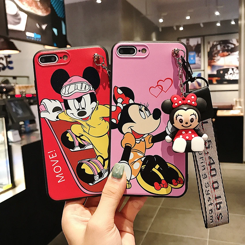 For iPhone 11 Pro Xs Max Xs XR 6 7 8Plus 5 5s SE Case Skateboard Minnie Mickey TPU Case Stand Holder Soft Phone Strap Rope Case
For iPhone 11 Pro Xs Max Xs XR 6 7 8Plus 5 5s SE Case Skateboard Minnie Mickey TPU Case Stand Holder Soft Phone Strap Rope Case