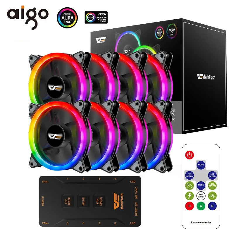 Aigo DR12 PRO RGB светодиодный чехол вентилятор для процессора кулер регулировка