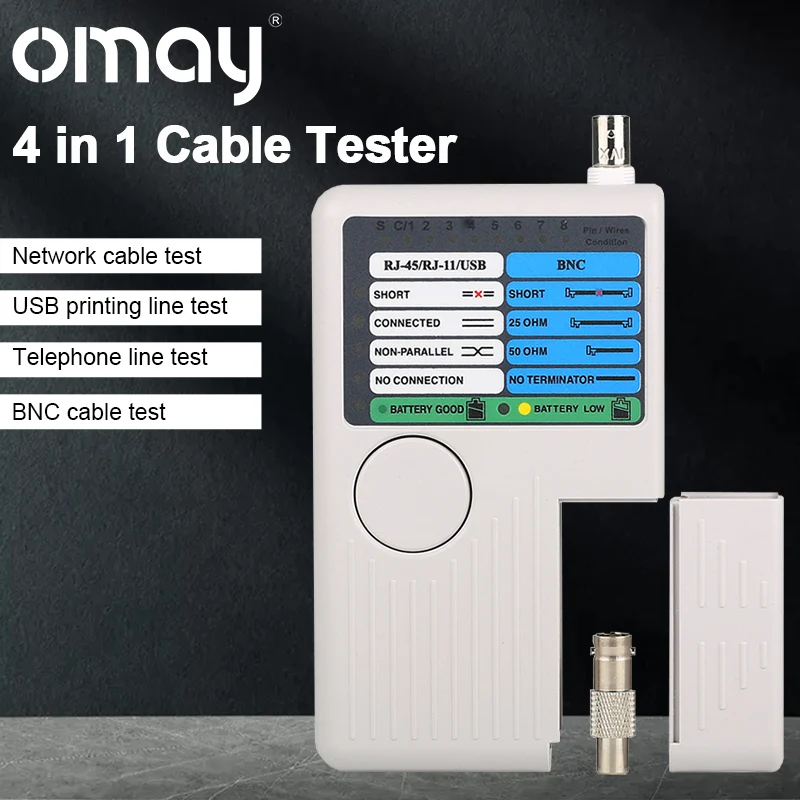 OMAY New Remote RJ11 RJ45 USB BNC LAN Network Cable Tester For UTP STP LAN Cables Tracker Detector Top Quality Tool
OMAY New Remote RJ11 RJ45 USB BNC LAN Network Cable Tester For UTP STP LAN Cables Tracker Detector Top Quality Tool