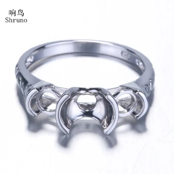 Shruno Sterling Silver 925 Women Fashion Engagement Wedding Carving Jewelry Semi Mount Ring Setting Fit Round Cut 7mm & 4mm 
Shruno Sterling Silver 925 Women Fashion Engagement Wedding Carving Jewelry Semi Mount Ring Setting Fit Round Cut 7mm & 4mm