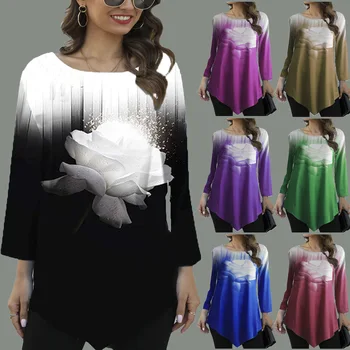 Women Flower Printed T Shirt Stretch Loose Irregular Casual Tops Plus Size 4XL 5XL 2020 Spring Street Fashion Ladies Tee Shirt
Women Flower Printed T Shirt Stretch Loose Irregular Casual Tops Plus Size 4XL 5XL 2020 Spring Street Fashion Ladies Tee Shirt