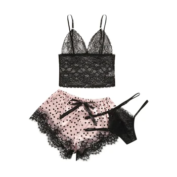 Camisole pajamas sexy underwear pajamas ladies home service pajamas three-piece pajamas bow shorts underwear set
Camisole pajamas sexy underwear pajamas ladies home service pajamas three-piece pajamas bow shorts underwear set