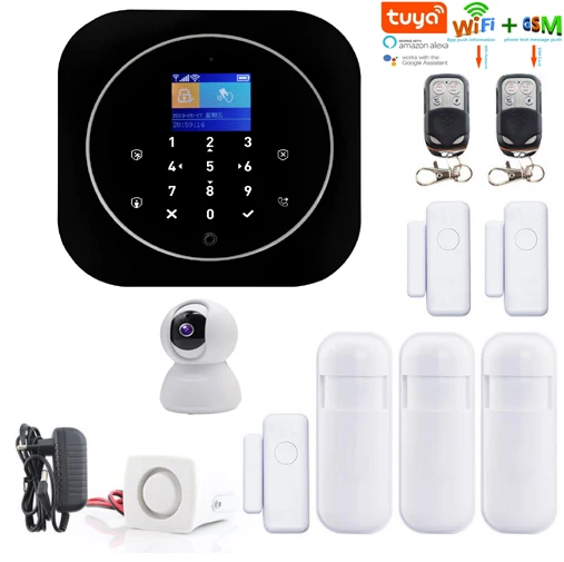 Tuya Smart WIFI GSM Home Alarm System Kit Wireless House Security With IP Camera Intruder Alert App Control Google Home Alexa
Tuya Smart WIFI GSM Home Alarm System Kit Wireless House Security With IP Camera Intruder Alert App Control Google Home Alexa