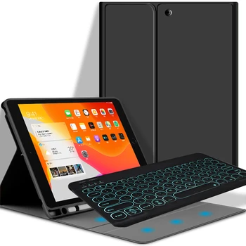Keyboard For iPad Air1/2 iPad Pro 9.7 / iPad 9.7 2017/2018 Round Backlit English Keyboard with Silicone PU Leather Tablet Case
Keyboard For iPad Air1/2 iPad Pro 9.7 / iPad 9.7 2017/2018 Round Backlit English Keyboard with Silicone PU Leather Tablet Case