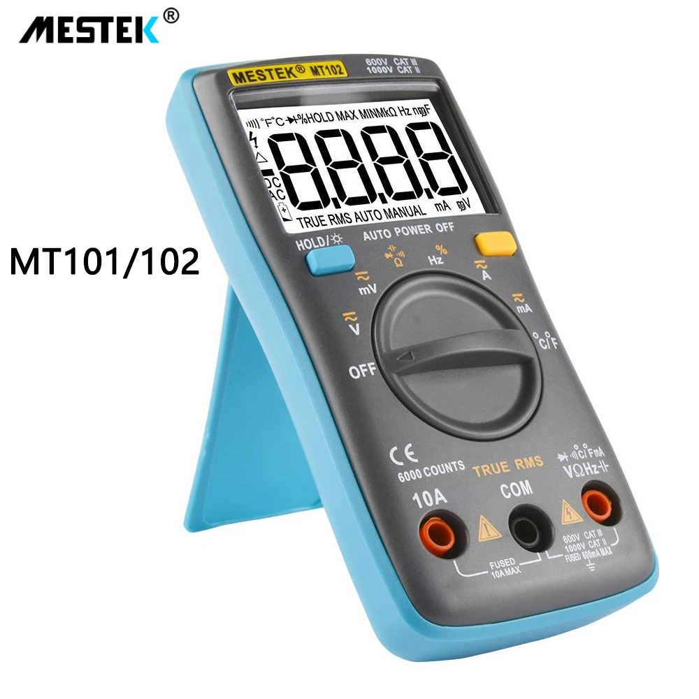 MESTEK MT 101/102 Digital Multimeter Professional Probe Tester 6000 Counts Digital Meter Multimeters Multi Meter Multitester