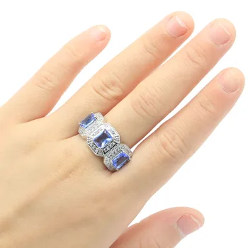 23x13mm SheCrown Elegant Created Rich Blue Violet Tanzanite CZ Gift For Ladies Silver Rings
23x13mm SheCrown Elegant Created Rich Blue Violet Tanzanite CZ Gift For Ladies Silver Rings