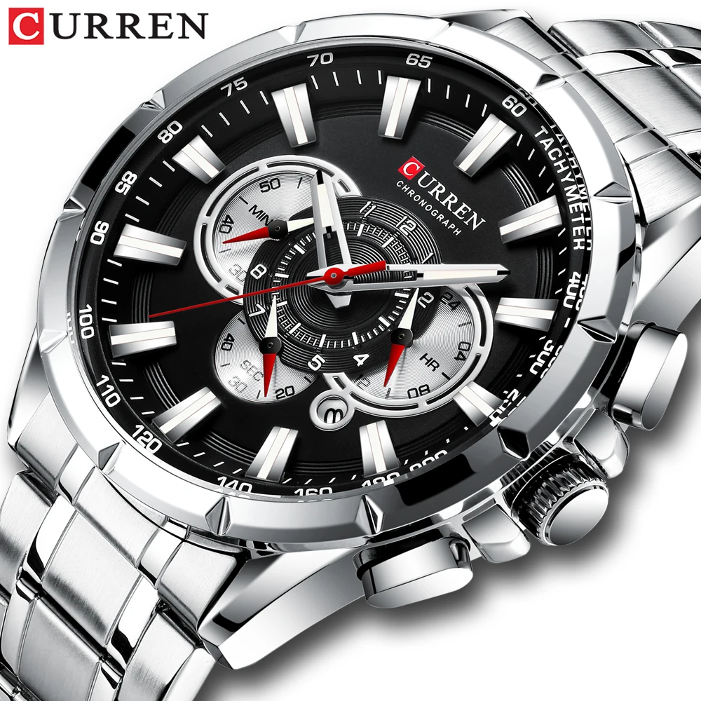 Sports Watches Men Luxury Brand CURREN Stainless Steel Quartz Watch Chronograph Date Wristwatch Fashion Business Male Clock
Sports Watches Men Luxury Brand CURREN Stainless Steel Quartz Watch Chronograph Date Wristwatch Fashion Business Male Clock