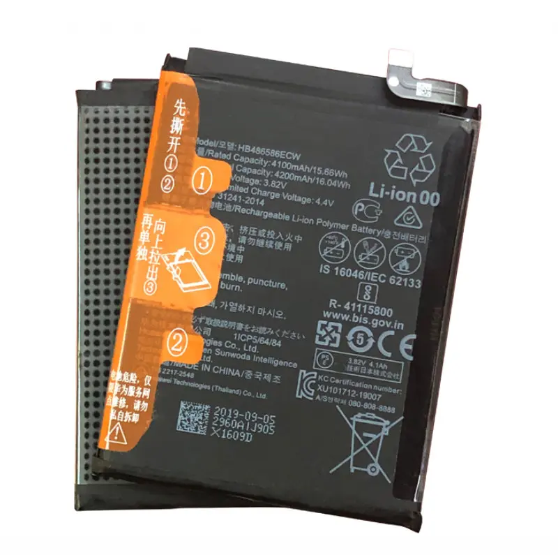 1x4200mAh HB486586ECW Аккумулятор для Huawei P40 Lite JNY-L01A Mate 30 Mate30 Pro Nova 6 SE Honor VIew V30 lite | Мобильные