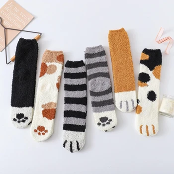 Women Winter Thicken Fuzzy Fluffy Cozy Warm Slipper Socks Cute Cat Paw Animal Printed Soft Home Floor Sleeping Stockings Hosiery
Women Winter Thicken Fuzzy Fluffy Cozy Warm Slipper Socks Cute Cat Paw Animal Printed Soft Home Floor Sleeping Stockings Hosiery
