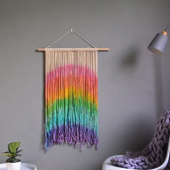 Macrame Wall Hanging Rainbow Colorful Handmade Woven Cotton Tapestry Wall Art Boho Bohemian Home Decoration for Bedroom
Macrame Wall Hanging Rainbow Colorful Handmade Woven Cotton Tapestry Wall Art Boho Bohemian Home Decoration for Bedroom