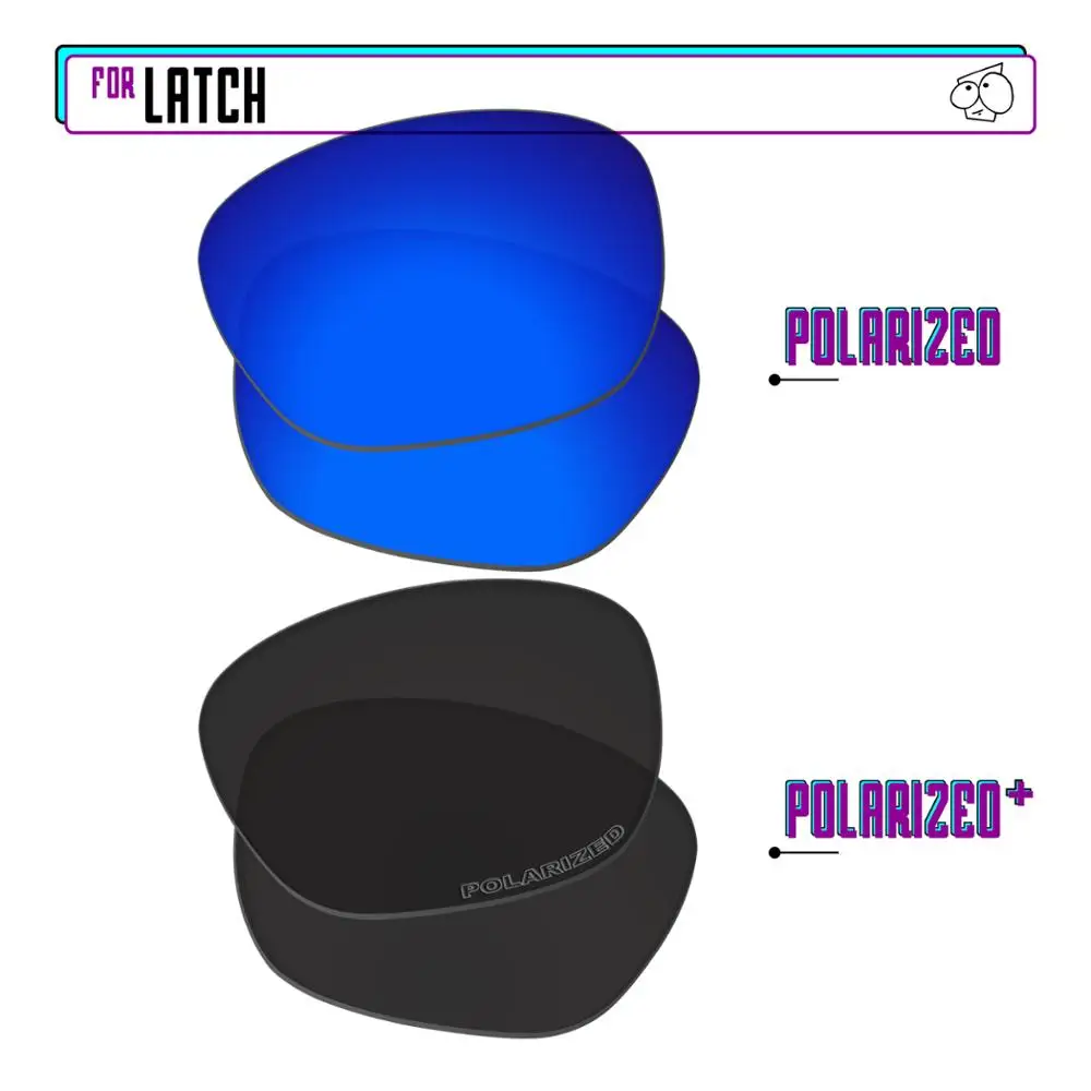 

EZReplace Polarized Replacement Lenses for - Oakley Latch Sunglasses - Black P Plus-Navy P