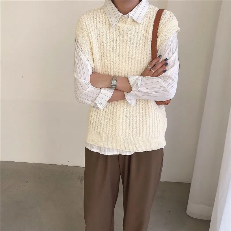 HziriP Spring Solid Sleeveless Sweet Knitted Vest Preppy Stylish Women Simple Female All Match Fresh Basic Sweaters 4 Colors
HziriP Spring Solid Sleeveless Sweet Knitted Vest Preppy Stylish Women Simple Female All Match Fresh Basic Sweaters 4 Colors