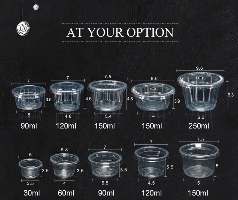 Description Picture 3 of item50 Set Disposable Pudding Cup Plastic cup lid jelly Bowl Dessert yogurt small box home party Wedding baking Plum 3/4/5/8/10oz