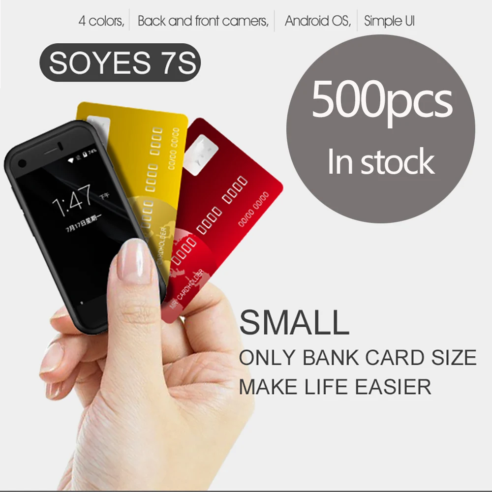 

SOYES 7S Dual SIM Dual Standby Smallest mini 3G Data Ultra thin Smartphone Android 5.1 Bluetooth4.0 & 1G+8G Memory Pedometer