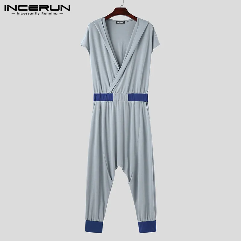 Mens Jumpsuits Leisure Sleeveless Hooded Rompers Patchwork V Neck Suspenders INCERUN Fashion Pocket Drop Crotch Bib Pants S-5XL
Mens Jumpsuits Leisure Sleeveless Hooded Rompers Patchwork V Neck Suspenders INCERUN Fashion Pocket Drop Crotch Bib Pants S-5XL