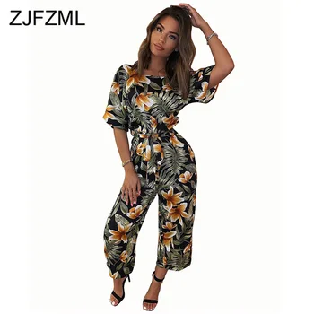 Lily Leaf Printed Casual Jumpsuit Women O Neck Short Sleeve Bodycon Sashes Playsuit Fashion Wide Leg Straight One Piece Overall
Lily Leaf Printed Casual Jumpsuit Women O Neck Short Sleeve Bodycon Sashes Playsuit Fashion Wide Leg Straight One Piece Overall