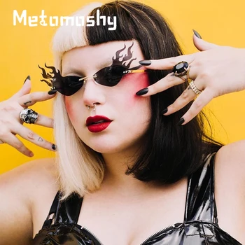 2020 Fashion Fire Flame Rimless Sunglasses Women Brand Designer Men Cat Eye Sun Glasses Unique Mirrors Eyewear Shade UV400 Oculs
2020 Fashion Fire Flame Rimless Sunglasses Women Brand Designer Men Cat Eye Sun Glasses Unique Mirrors Eyewear Shade UV400 Oculs