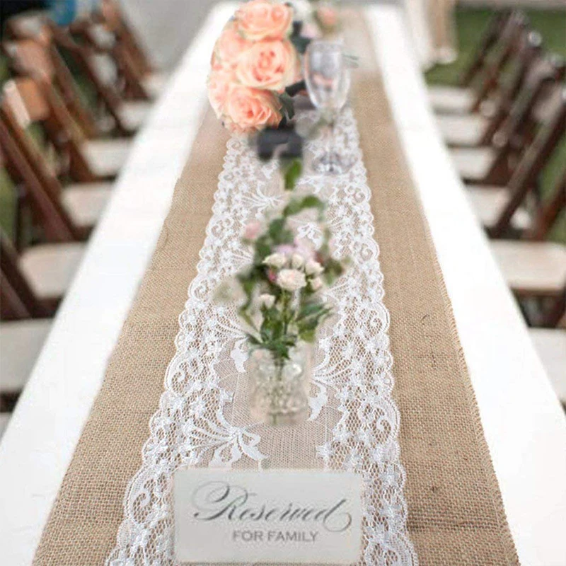 Wedding Party Lace Vintage Jute Table Runner Burlap Fabric for Burlap Chair Sashes Burlap Ribbon Wedding Decor Supplies 30*275cm
Wedding Party Lace Vintage Jute Table Runner Burlap Fabric for Burlap Chair Sashes Burlap Ribbon Wedding Decor Supplies 30*275cm