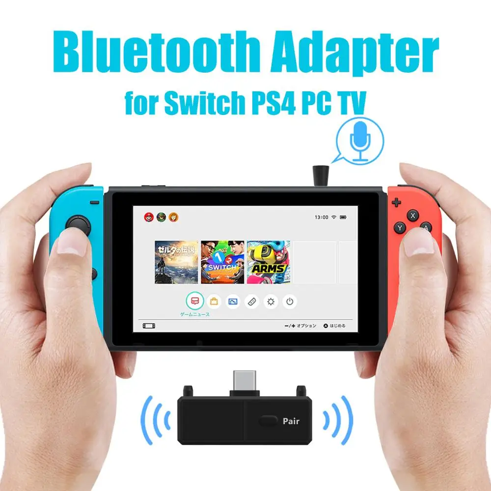 Музыкальный Bluetooth-адаптер для Nintendo Switch A2DP SBC с низкой задержкой USB Type-C