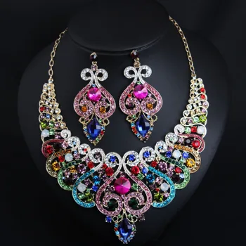 LADIES JEWELRY SET EUROPEAN AMERICAN FASHION COLORED GEMSTONES SHORT CLAVICLE NECKLACE EARRINGS BRIDAL DINNER DRESS ACCESSORIES
LADIES JEWELRY SET EUROPEAN AMERICAN FASHION COLORED GEMSTONES SHORT CLAVICLE NECKLACE EARRINGS BRIDAL DINNER DRESS ACCESSORIES