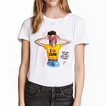 T-shirt femmes I beignet soin esthétique 2020 Harajuku t-shirt graphique t-shirts vêtements Ulzzang Vogue Streetwear Kawaii hauts t-shirts(China)