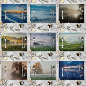 Sky Scenery Pattern Table Placemat European Style Dining Table Cushion Kitchen Supplies Western-style Placemat Coasters
Sky Scenery Pattern Table Placemat European Style Dining Table Cushion Kitchen Supplies Western-style Placemat Coasters