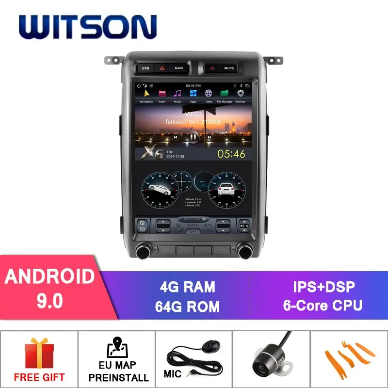 

WITSON Android 9.0 TESLA STYLE For FORD F150 2013-2014 (MANUAL A/C) 4GB 32GB GPS NAVIGATION AUTO STEREO VERTICAL SCREEN+DAB