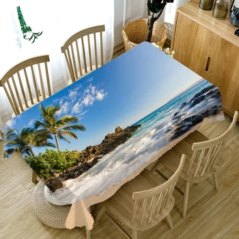Beach Scenery Print Tablecloth Blue Beach Coconut Trees Pattern Thickened Fabric Round & Rectangular Table cloth Table cover
Beach Scenery Print Tablecloth Blue Beach Coconut Trees Pattern Thickened Fabric Round & Rectangular Table cloth Table cover