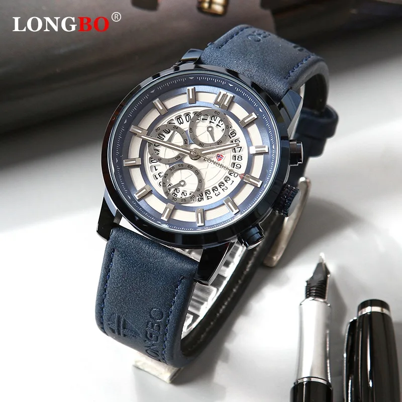 LONGBO Mens Watches Top Brand Luxury Chronograph Men Watch Leather Luxury Waterproof Sport Watch Men Male Clock Man Wristwatch
LONGBO Mens Watches Top Brand Luxury Chronograph Men Watch Leather Luxury Waterproof Sport Watch Men Male Clock Man Wristwatch