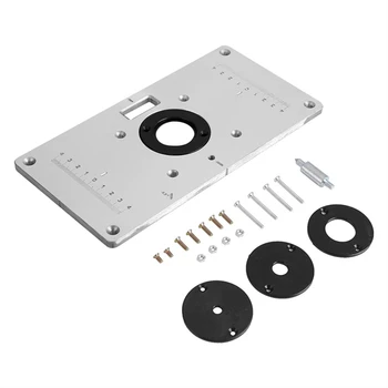 Router Table Insert Plate, 9.3inch X4.7inch X 0.3inch Aluminum Router Table Insert Plate with 4 Rings and Screws for Woodworking
Router Table Insert Plate, 9.3inch X4.7inch X 0.3inch Aluminum Router Table Insert Plate with 4 Rings and Screws for Woodworking