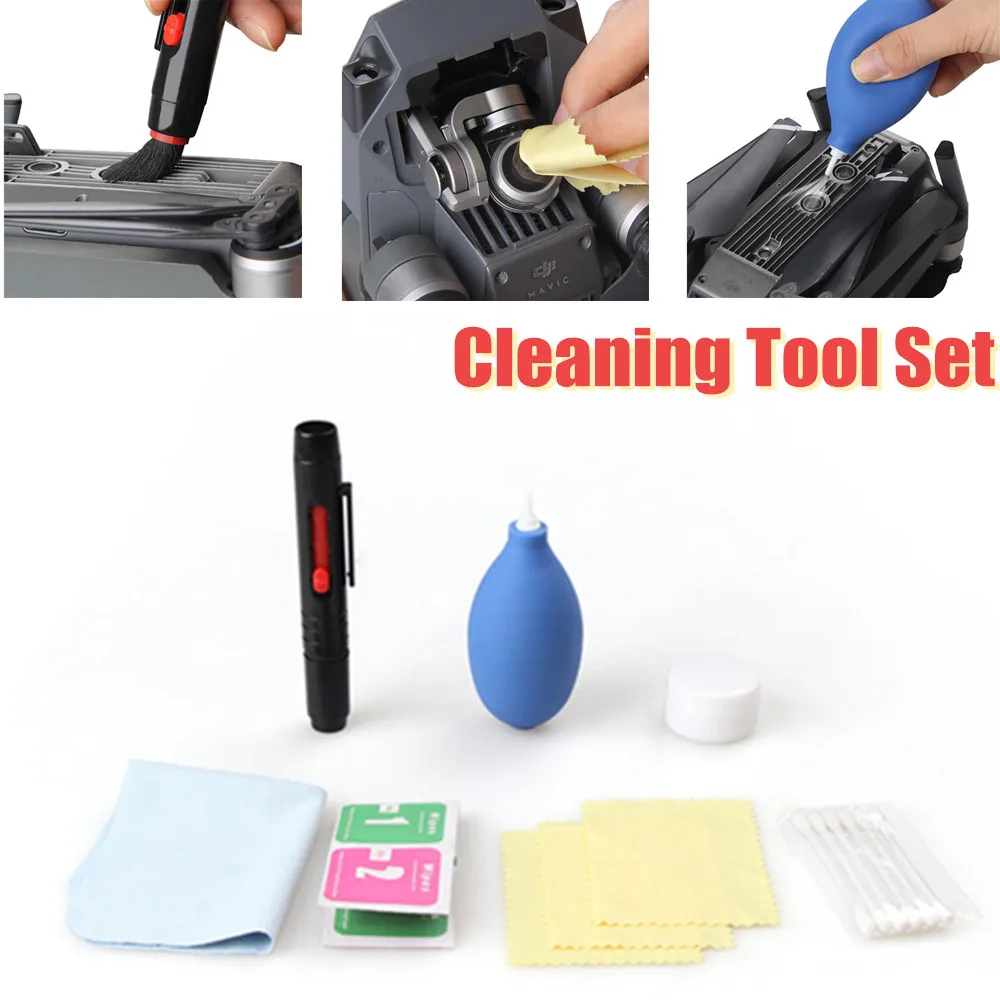 7 in 1 Drone Cleaning Tool Set Lens Gimbal Brush+Cleaning Cloth+Cotton swabs+Alcohol pack+Cleaning paste For Mavic Mini Air 2
7 in 1 Drone Cleaning Tool Set Lens Gimbal Brush+Cleaning Cloth+Cotton swabs+Alcohol pack+Cleaning paste For Mavic Mini Air 2