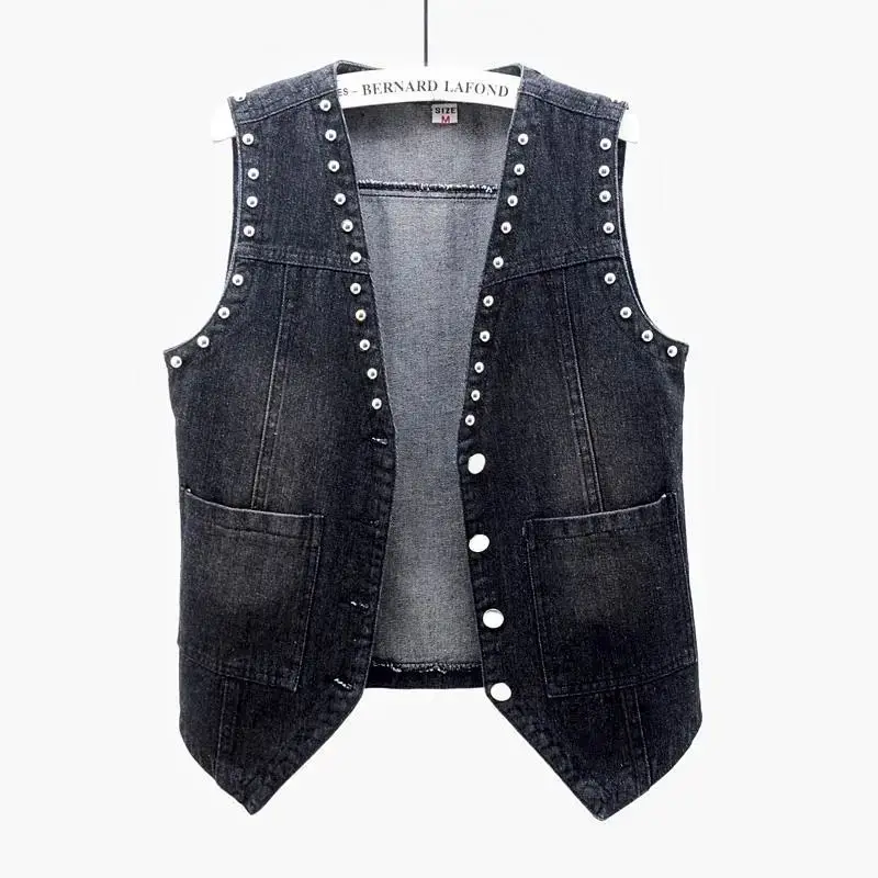 Fashion Denim Vest Women's Sleeveless Denim Jacket Tops 2024 New Spring Autumn Korean Rivet Cowboy Waistcoat Outerwear Female
Fashion Denim Vest Women's Sleeveless Denim Jacket Tops 2024 New Spring Autumn Korean Rivet Cowboy Waistcoat Outerwear Female