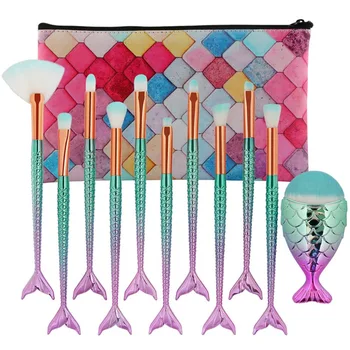 11pcs Professional Mermaid Makeup Brushes Set Foundation Powder Blush Eyebrow Eyeliner Cosmetic Brush Kit Tools High Quality
11pcs Professional Mermaid Makeup Brushes Set Foundation Powder Blush Eyebrow Eyeliner Cosmetic Brush Kit Tools High Quality