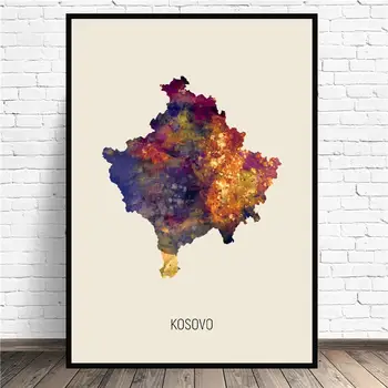 Watercolor Map Kosovo Art Canvas Poster Prints Home Wall Decor Painting 
Watercolor Map Kosovo Art Canvas Poster Prints Home Wall Decor Painting